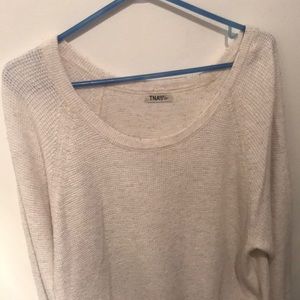 TNA white athletic waffled sweater